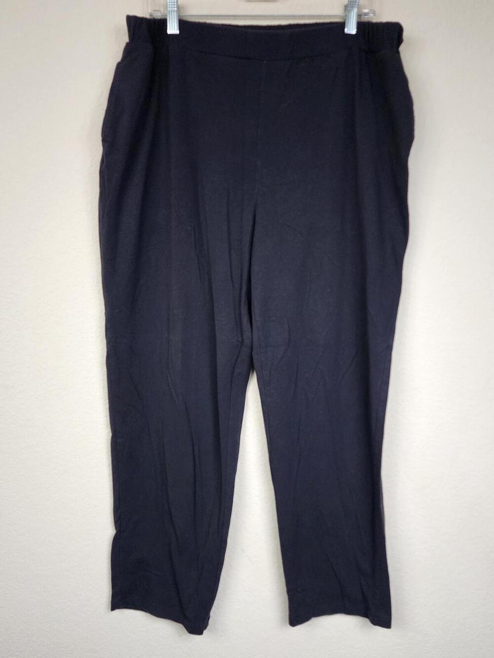 Terra & Sky Black Petite Pants Size 1X (16W-18W)